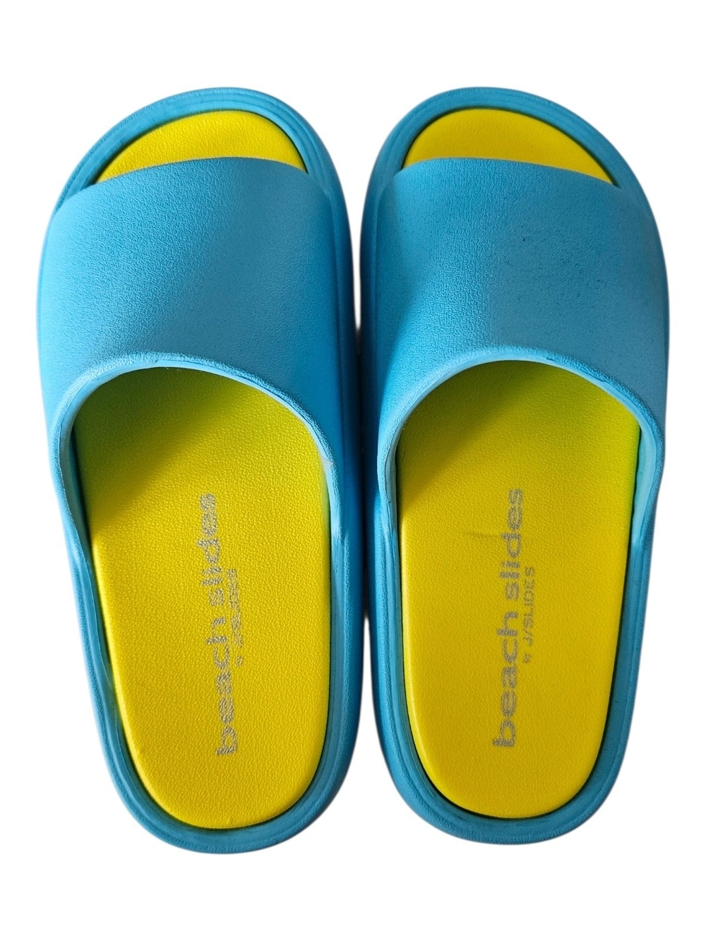 J Slides Blue and Yellow Slide Sandals